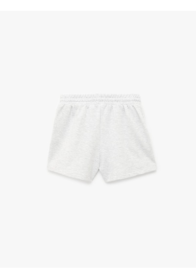 Koton Cepli Beli Bağcıklı Pamuklu Slim Fit Mini Şort Kar Melanj 6sal40004ık Gri Melanj