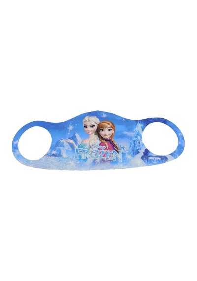 Elsa Baskılı Yikanabilir Maske 3 Adet Mavi