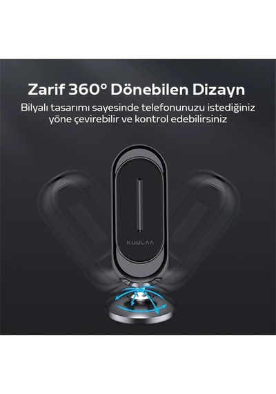 Kuulaa Universal Mıknatıslı Standlı Cep Telefon Araç Tutucu Aluminum- 5775 Renkli