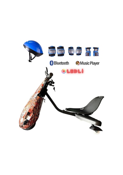 Citymate Drift Car Elektrikli Kaykay Bluetooth Dirift Kar Hoverboard Scooter + Koruma Ekipmanı D34