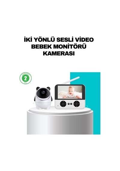 720p Bebek Kamerası Uzaktan Kontrollü Gece Görüşlü Monitör