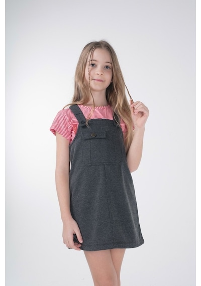 Brz Kids Kız Çocuk Salopet-Antrasit
