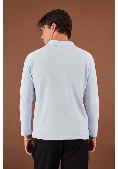 Erkek Comfort Fit Polo T-shirt Açık Mavi