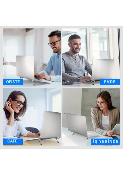 Polham Kaymaz Metal 2 Adet 5mm 3m Yapışkanlı Katlanabilir Ultra Mini Laptop Standı,portatif Taşınabilir