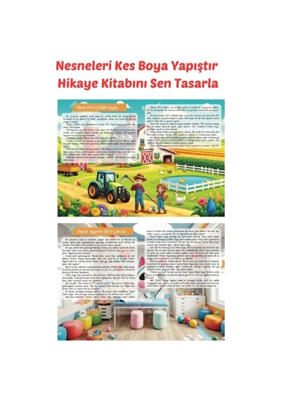 Kes Boya Yapıştır Hikayeyi Sen Renklendir - Tak - Kes Yapıştır Etkinlik Kitabı
