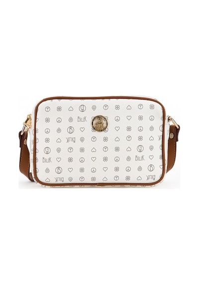 Bilik Deri Monogram Beyaz/taba Kadın Çapraz Askılı Çanta Nv 1002- 001