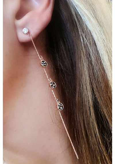 Swarovski Taşlı Gümüş Rose Küpe N11.89254