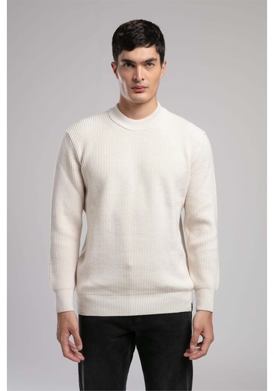 Lee Cooper Ruben Erkek Yarım Balıkçı Yaka Kazak Ekru-21046 Ekru