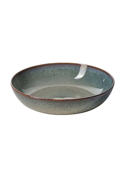 Gladelıg Seramik Servis Kasesi Bej-yeşil 30 Cm Bej - Yeşil