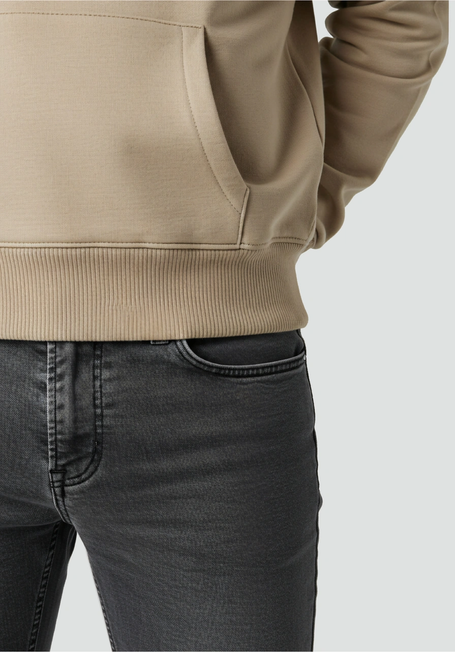 Erkek Oversize %100 Pamuk Yüksek Kalite Erkek Kapüşonlu Sweatshirt Bej