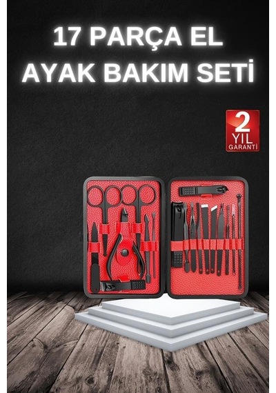 17 Parça Manikür Seti Taşınabilir Özel Çantalı El Ve Ayak Bakımı Tırnak Batığı Temizleme 32274341