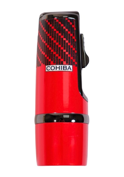 Cohiba 3 Torch Pürmüz Kırmızı-siyah Desenli Metal Puro Çakmağı - Tr9246