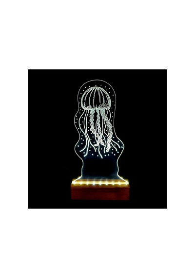 Deniz Anası Led Işıklı Pleksi Kişiye Özel Gece Lambası Beyaz - 738319038 Beyaz