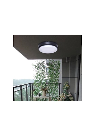 Balkon Lambası Teras Lambası Artos 15w Yuvarlak Siyah Banyo Lambası 6400k Beyaz Işık Tavan Lamb