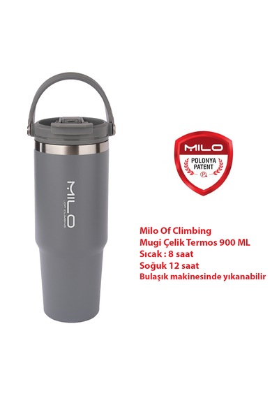 Milo Of Climbing Mugı 900 Ml Çelik Termos Gri