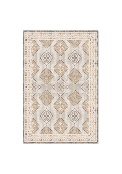 Dekoratif Halı Kaymaz Taban Leke Tutmaz Yıkanabilir Kilim Özel Ölçü Salon Halısı 3048 Çok Renkli