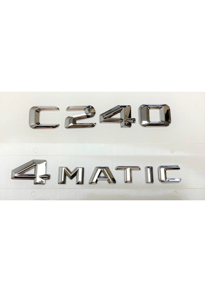 Benz C 240 Ve 4matic Krom Bagaj Yazısı Üçgen Tip 3m 3d Abs Çok Yüksek Kaliteli