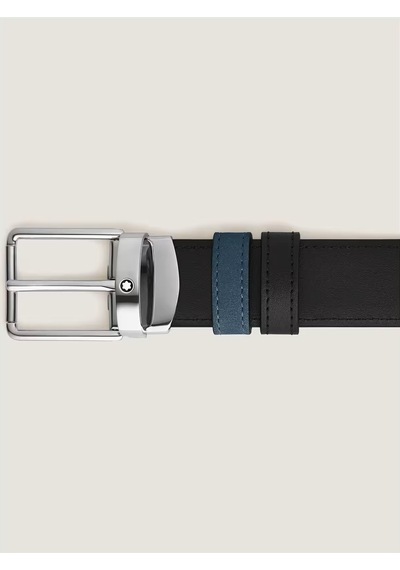 Montblanc Everyday Tokalı Kadife Mavi - Siyah 30 Mm Çift Taraflı