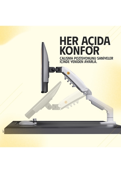 North Bayou NB F80 17-30" LCD/LED Kol Amortisörlü Vesa Monitör Beyaz