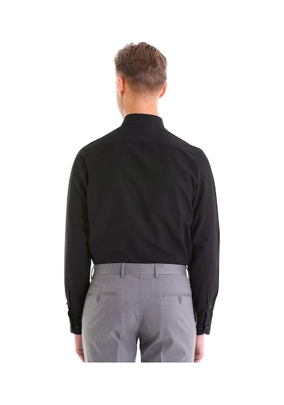 Hatemoğlu Slim Fit Pamuklu Uzun Kollu Erkek Gömlek Siyah