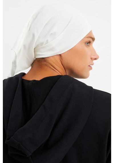 Butikgiz Erkek 4 Fonksiyonlu Koruyucu Pamuklu, Esnek, Terletmez, Bandana, Boyunluk, Maske - Tek Ebat / Beyaz Beyaz