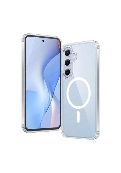 Samsung Galaxy S25 Fe Uyumlu Kamera Korumalı Magsafe Wireless Şarj Özellikli Sert Sararmaz Kristal Şeffaf Kılıf Diğer