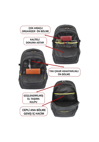 Case Club Dada 09 Büyük Boy Seyahat Günlük Sırt Çantası 60 Litre 17,3 İnç Darbe Emici Koruma Su Geçirmez Kumaş siyah Case Club Dada 09 Büyük Boy Seyahat Günlük Sırt Çantası 60 Litre 17,3 İnç Darbe Emici Koruma Su Geçirmez Kumaş siyah