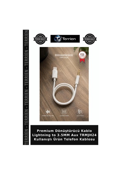 Premium Dönüştürücü Kablo Lightning To 3.5mm Aux Trmjh24 Kullanışlı Ürün Telefon Kablosu