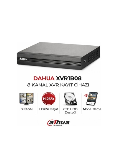 Xvr1b08 8 Kanal Güvenlik Kamerası Kayıt Cihazı Dvr H.265+ Hdmı Vga Uzaktan İzleme