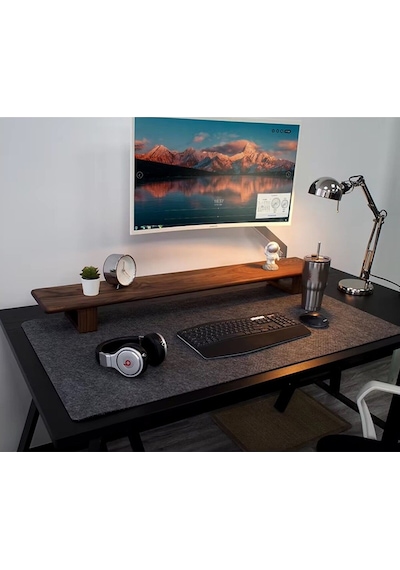 Mouse Ped Çalışma Masası Düzenleyici Koyu Gri Keçe Mat 90x48 Cm A9