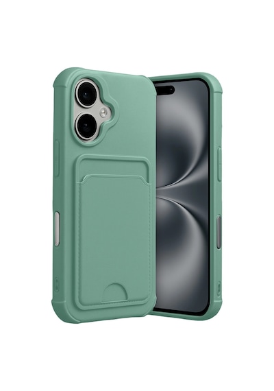 Apple iPhone Uyumlu 17 Kelvin Kartvizitli Silikon - Açı Ee3e3 Yeşil