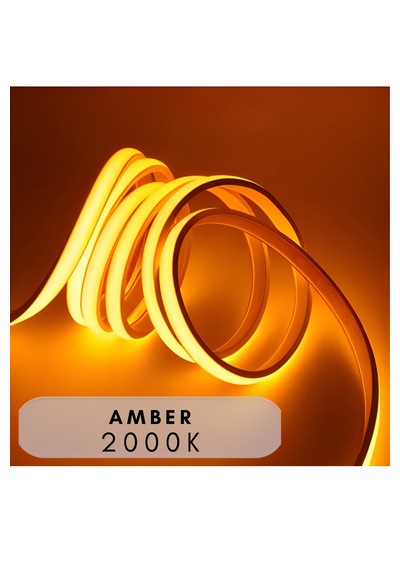 Ankara Teknik Sensörlü Amber Renk F- Cob Neon Led / Yüksek Lümen/ Dolap Alcıpan Tavan Led 2 Metre