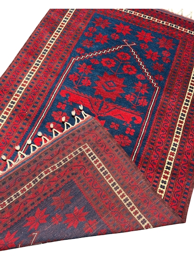 El Dokuma Sıfır Yağcıbedir Halısı 110x180 Kök Boya Yün İnce Halı Kırmızı