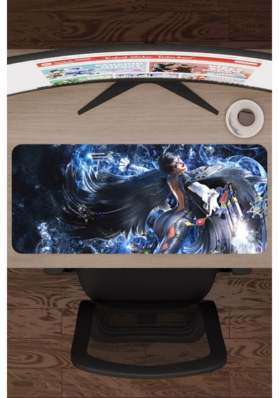 Bayonetta Kaymaz Dikişli Kauçuk Oyuncu Mousepad V5 - 70x30 Xl Gaming Mouse Pad Fare Altlığı