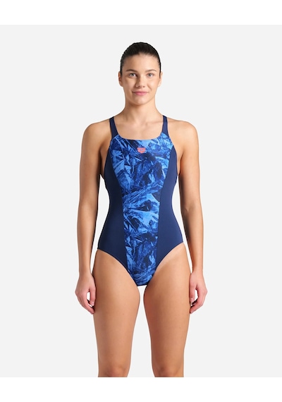 Arena Womens Crackle Swimsuit Swim Pro Kadın Yüzücü Mayosu 008229780 Lacivert