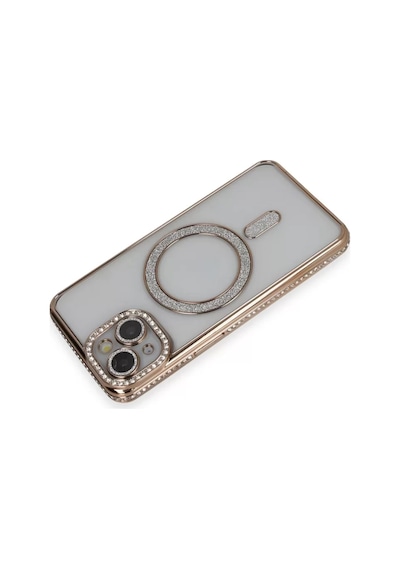 Newface Apple İphone 13 Kılıf Joke Simli Magneticsafe Kılıf - Gold