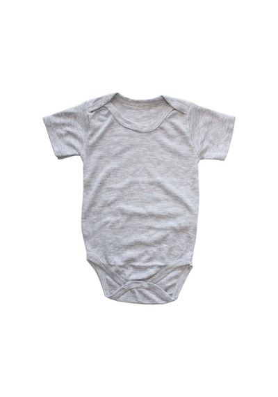 Bebegen Unisex Gri Kaşkorse Kısa Kol Çıtçıtlı Body Zıbın Çok Renkli
