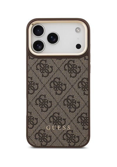 Apple Uyumlu iPhone 17 Pro Max Kılıf Guess Lisanslı M-safeli Askılı Ve 4g Logo Kartlıklı Kapak Kahverengi Kahverengi