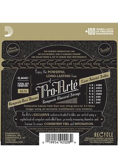 D'Addario EJ44C Pro-Arté Composite, Extra-Hard Tension Takım Tel