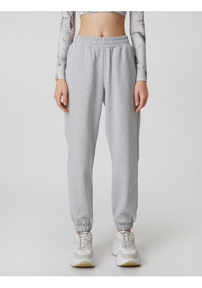 Koton Jogger Eşofman Altı Cep Detaylı Beli Paçası Lastikli Gri 3sal40106ık