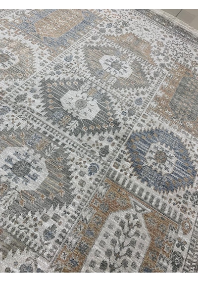Merinos Halı Valeria 91062 060 Serisi Salon Oturma Yatak Odası Halısı Gri - Krem