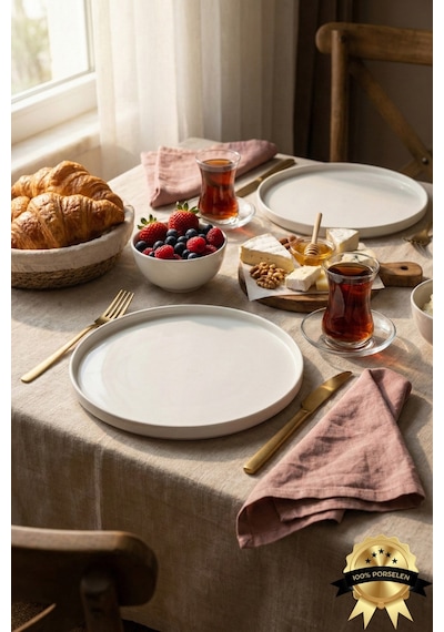 2'li Venüs 24 Cm Porselen Servis Tabağı Kırık Beyaz