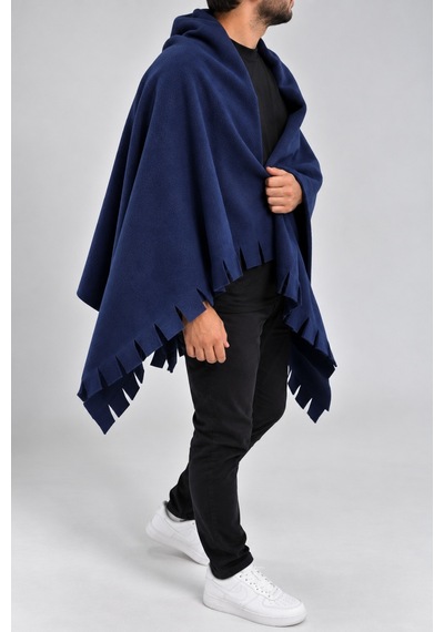 Parshey Polar Şal 70x170 Cm Unisex Sıcak Tutan Yumuşak Kenar Püsküllü Lacivert