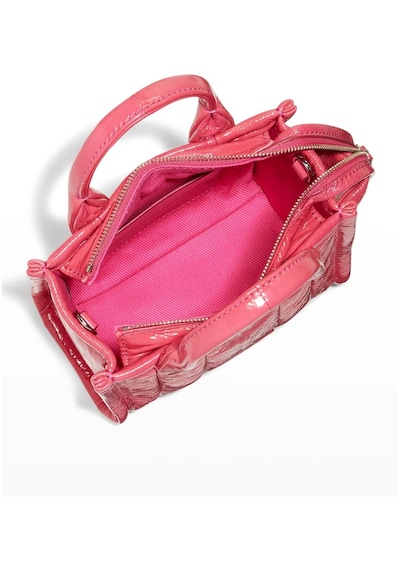 The Shiny Crinkle Micro Tote Pembe