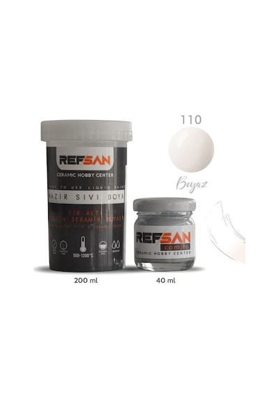 Hazır Çini ve Seramik Boyası Beyaz No-110 40 Ml