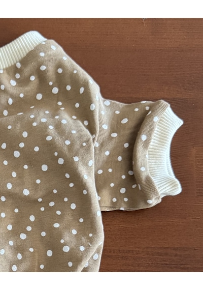 Latte Sprinkles Köpek Tulumu Pamuklu Penye Köpek Pijaması Küçük Irklar İçin Tüy Dökülmesini Azaltır