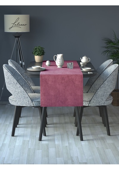 Kadife Efektli Gül Kurusu Rengi Aura Serisi Runner 40 X 140 Gül Kurusu