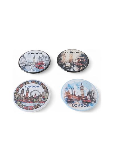 Londra Magnet Set 3 - 4'lü Buzdolabı Magnet London Karışık Renkli