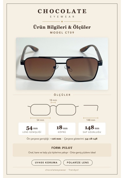 Uv 400 Koruma Polarize Erkek Güneş Gözlüğü Kahverengi