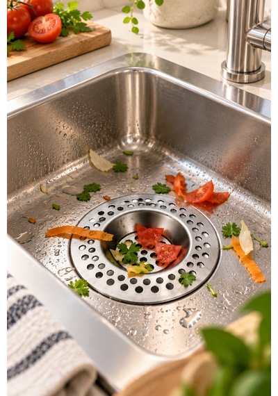 Porsima Sd-678 2li Paslanmaz Çelik Lavabo Süzgeci- Evye Süzgeci-7 Cm Inox